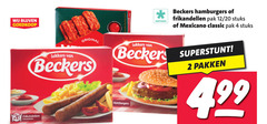  2 4 20 original lekkers beckers frikandellen diepvries becker hamburgers pak 12 stuks mexicano classic pakken 