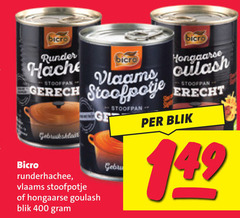  400 bicro runder gerecht hongaarse vlaams stoofpotje runderhachee goulash blik stoofpan 