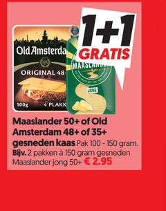  old amsterdam maaslander kaasplakken 1 2 4 100 150 original maasland 100g zacht jong 50 48 35 gesneden kaas pak pakken 