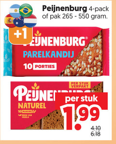  4 10 1 peijnenburg pack pak parelkandij porties naturel plakjes vezels stuk verpakt 
