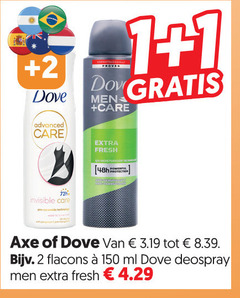  dove axe deodorant 1 2 6 150 men care advanced 72h invisible fresh ml deospray 