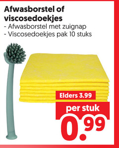  10 afwasborstel viscosedoekjes zuignap pak stuks elders 3.99 stuk 