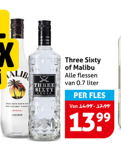  malibu three sixty wodka likeur flessen liter with white and coconut flavourites liqueur fles 