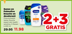  sanex palmolive douchegel deodorant 1 2 3 5 100 400 douche expert skin health sensitive flessen ml derma case control men palm sport 