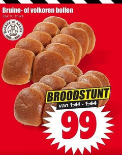  bolletjes 10 99 bruine volkoren bollen zak stuks 