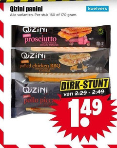  panini 160 qizini stuk prosciutto ham cheese tomato tapenade pulled chicken bbq sauce cheddar pollo 