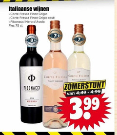  rode wijn rose witte italiaanse wijnen pinot grigio rosee nero fles divina sicilia 3.99 
