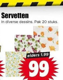  20 99 servetten dessins pak stuks elders 