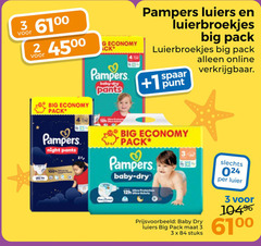  pampers luiers luierbroekjes 2 3 100 big economy pack pants baby dry spaar punt online night maat stuks luier 