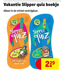  15 vakantie slipper quiz boekje jaar pop corn vragen kids 