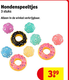  3 hondenspeeltjes stuks 