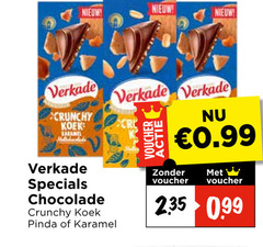  verkade chocolade crunchy koek pinda karamel voucher 