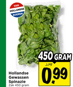 spinazie 450 hollandse boeren gewassen zak 