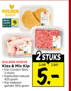  2 300 gulden hoeve beter leven mix kip cordon bleu stuks naturel kalkoen gehakt 2stuks 
