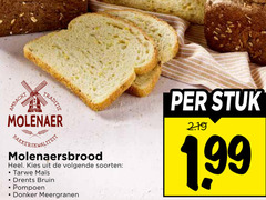  brood traditie molenaer molenaersbrood volgende soorten tarwe drents bruin pompoen donker meergranen stuk 