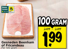  gebraden fricandeau beenham 100 beter leven dieren bescherming gesneden 