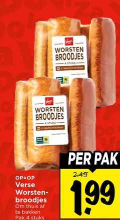  worstenbroodjes 4 worsten broodjes stuks verse thuis bakken pak 