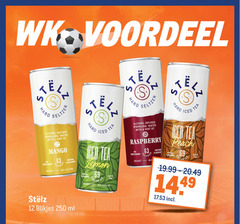  stelz hard seltzer 12 69 250 voordeel steel tea alcohol infused sparkling water with hint mango sweeteners natural calories blikjes ml iced lemon gluten free raspberry peach 