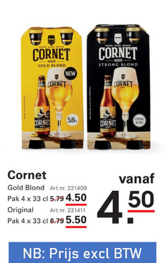  cornet speciaalbieren 4 33 oaked gold blond new strong pak original 