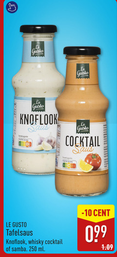  snacksaus 250 le gusto knoflook serveersuggestie nutri score saus cocktail tafelsaus whisky samba ml cent 