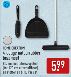  4 120 home creation natuurrubber bezemset bezem telescoopsteel cm uitschuifbaar stoffer blik 