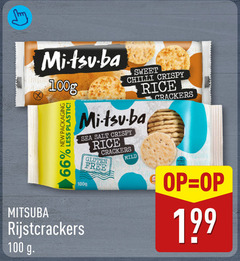  crackers 100 100g sweet chilli crispy sea salt mitsuba rijstcrackers rice gluten free mild 