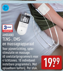  4 10 60 3jaar massageapparaat pijnverlichting spier stimulatie massage instelbare oplaadbare batterij stuk 