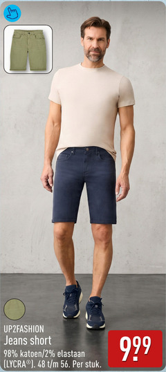  2 48 jeans short katoen elastaan lycra stuk 