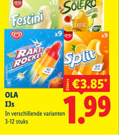  ola ijslollies festini rake rocket solero exotic ijs stuks split 