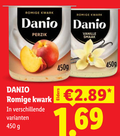  danone danio kwark 450 romige perzik vanille 