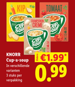  cup a soup soep 3 kip knorr stuks tomaat creme up champignon four 