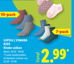  7 10 pack lupilu esmara kids kinder sokken maten 19 22 42 sneakersokken varieeren 3.99 