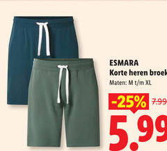  heren joggingbroek esmara korte broek maten xl 5.99 