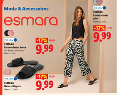  30 36 42 mode accessoires esmara online linnen dames broek katoen maten l co slippers gilet 