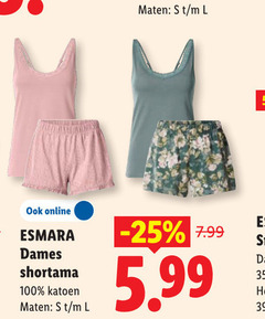  damesshortama 100 maten l online esmara dames shortama katoen 5.99 