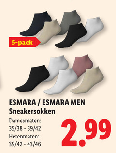  damessokken herensokken 5 pack esmara men sneakersokken damesmaten 35 42 herenmaten 46 