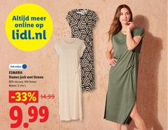  damesjurk 14 online lidl.nl esmara dames jurk linnen viscose maten l 