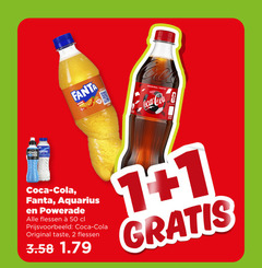  fanta coca-cola frisdrank cola 1 2 50 power aquarius orange original taste coca co flessen 