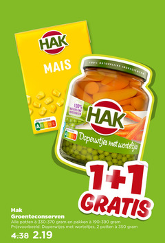  hak groenteconserven 1 2 100 350 mais natuurlijke nutri score ingredienten doperwtjes worteltjes potten 330-370 pakken 