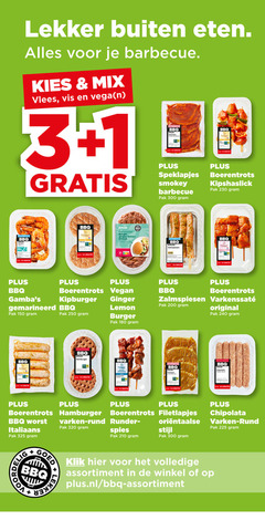  barbecue spies barbecuevlees varkensfiletlapjes zalmspies speklapjes 1 3 150 180 200 210 225 240 250 300 320 buiten eten mix vlees vis vega bbq plantaardige burger ginger lemon smokey pak boerentrots kipshaslick zalmspiesen kipburger gemarineerd hamburger original rund varken chipolata filetlapjes runder worst italiaans stijl klik assortiment plus.nl bbq-assortiment 