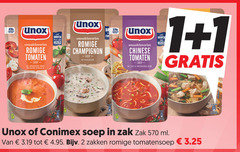  unox conimex soep 1 2 chinese tomaten lente groenten vezels romige zone tomaat champignon zak ml zakken tomatensoep 