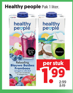  healthy people vruchtensap 1 pak liter vitamine b5 reloading blauwe bosbes framboos appel witte druif concentratie energieniveau stuk 