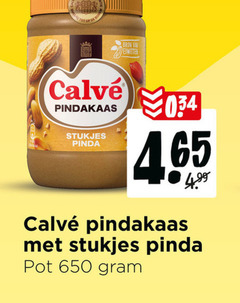  calve pindakaas 650 eiwitten stukjes pinda pot 