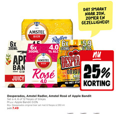  amstel apple bandit desperados appelcider speciaalbieren 4 6 12 25 330 1870 smaakt zon zomer 6x 300ml bieren bier career and juicy radler citroen 330ml rosee ond originele flavoured with agua blikjes 0.0 original ml 
