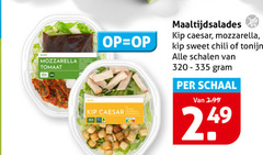  maaltijdsalade mozzarella tomaat salade kip caesar maaltijdsalades sweet chili tonijn schalen schaal 