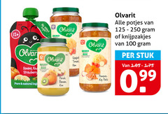  olvarit babyvoeding 3 6 12 18 100 250 banana strawberry ham natural perzik banaan pompoen kip pasta potjes knijpzakjes stuk 