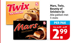  twix snickers mars bounty ijsrepen 5 ice cream ijs pakken stuks pak 
