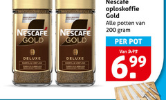  nescafe oploskoffie 200 nieuwe gold soepel verfijnd zorgvuldig gebrande arabica potten pot 