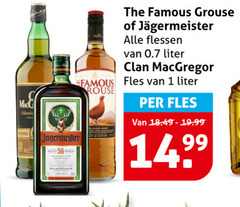  clan macgregor jagermeister famous grouse kruidenbitter whisky 1 flessen liter fles 