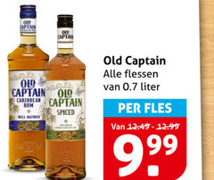  old captain rum caribbean well matured spiced flessen liter fles 